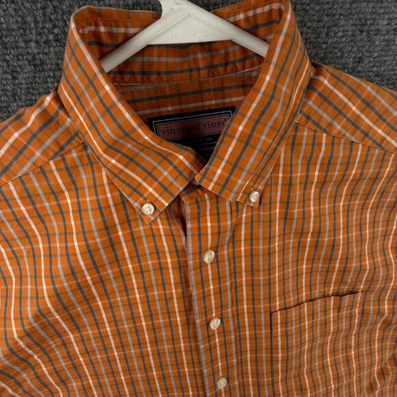 Vineyard Vines MAKERS MARK WHISKY LOGO Orange Check Murray Medium Cotton Men - Picture 8 of 16
